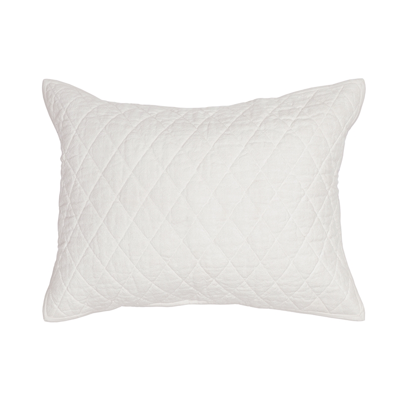 Pemberly Row Contemporary Lana Cotton Standard Sham in Ivory