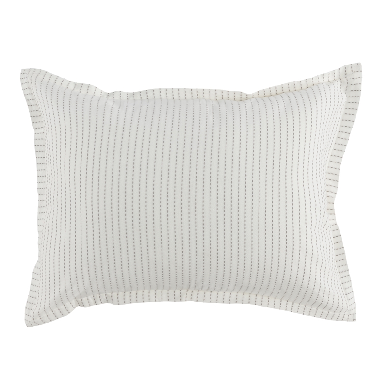 Pemberly Row Contemporary Cotton Standard Sham in Ivory Finish