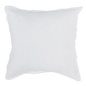 Pemberly Row Contemporary Soft Cotton Linen Sham in White Finish