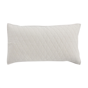 Pemberly Row Contemporary Lana Cotton King Sham in Ivory Finish