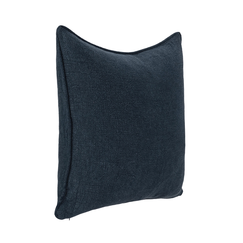 Pemberly Row Modern Transitional Linen Fabric Throw Pillow in Blue