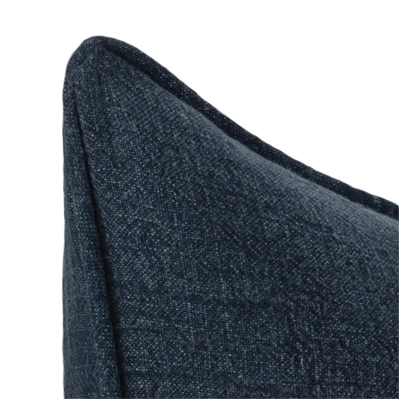 Pemberly Row Modern Transitional Linen Fabric Throw Pillow in Blue