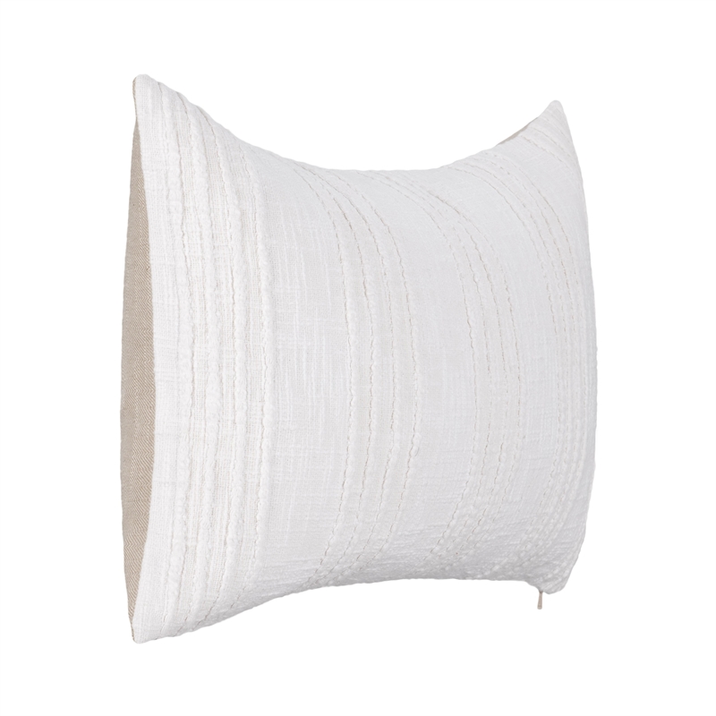 Pemberly Row Transitional Cotton Fabric Throw Pillow in White