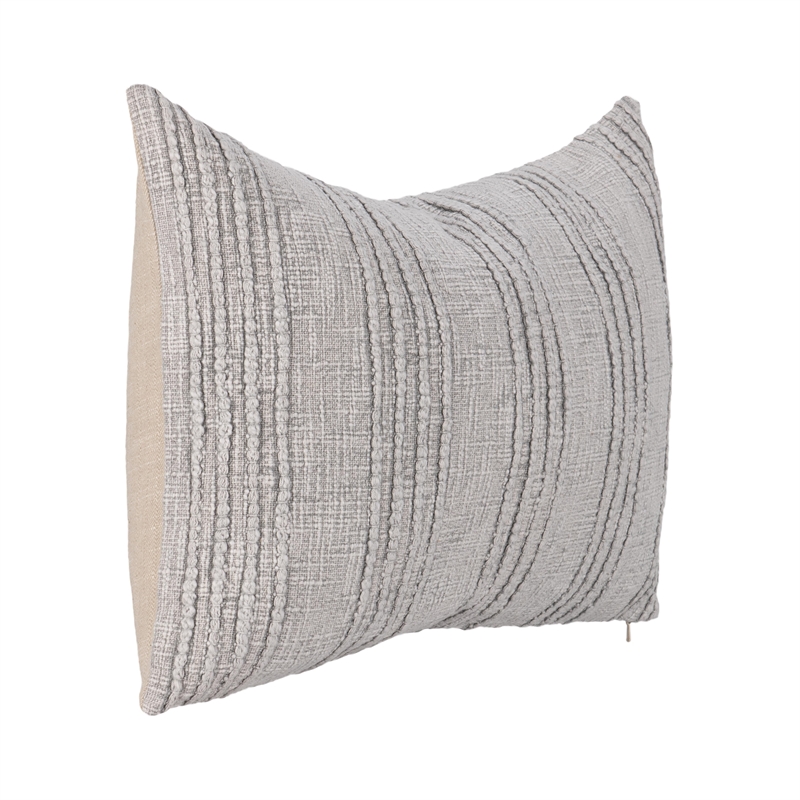 Pemberly Row Transitional Cotton Fabric Throw Pillow in Gray