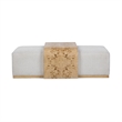 Pemberly Row Upholstered Fabric Cocktail Coffee Table in Ivory