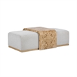 Pemberly Row Upholstered Fabric Cocktail Coffee Table in Ivory
