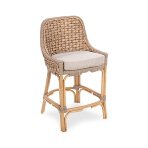 Pemberly Row Modern Transitional Counter Stool in Natural Finish