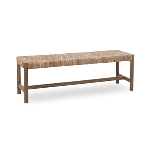 Pemberly Row Transitional Banana Bark Accent Bench in Brown Finish