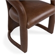 Pemberly Row Transitional Top Grain Leather Dining Chair in Brown