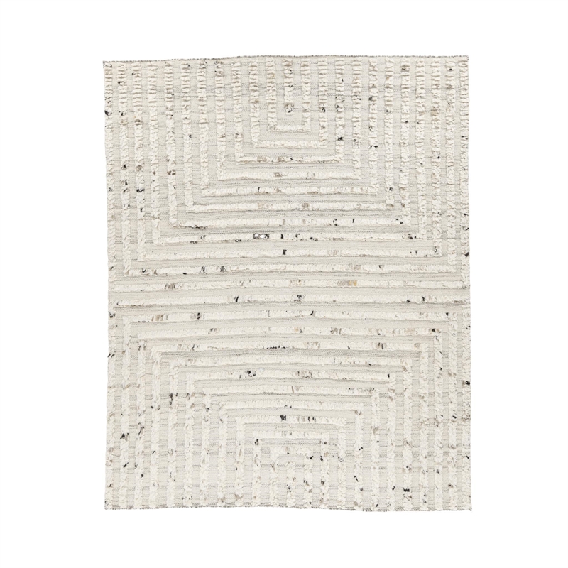 Pemberly Row 8'x10' Handwoven Wool Blend Accent Area Rug in Ivory