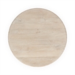 Pemberly Row Transitional Solid Mango Wood Round Coffee Table in Cream