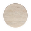 Pemberly Row Transitional Solid Mango Wood Round End Table in Cream