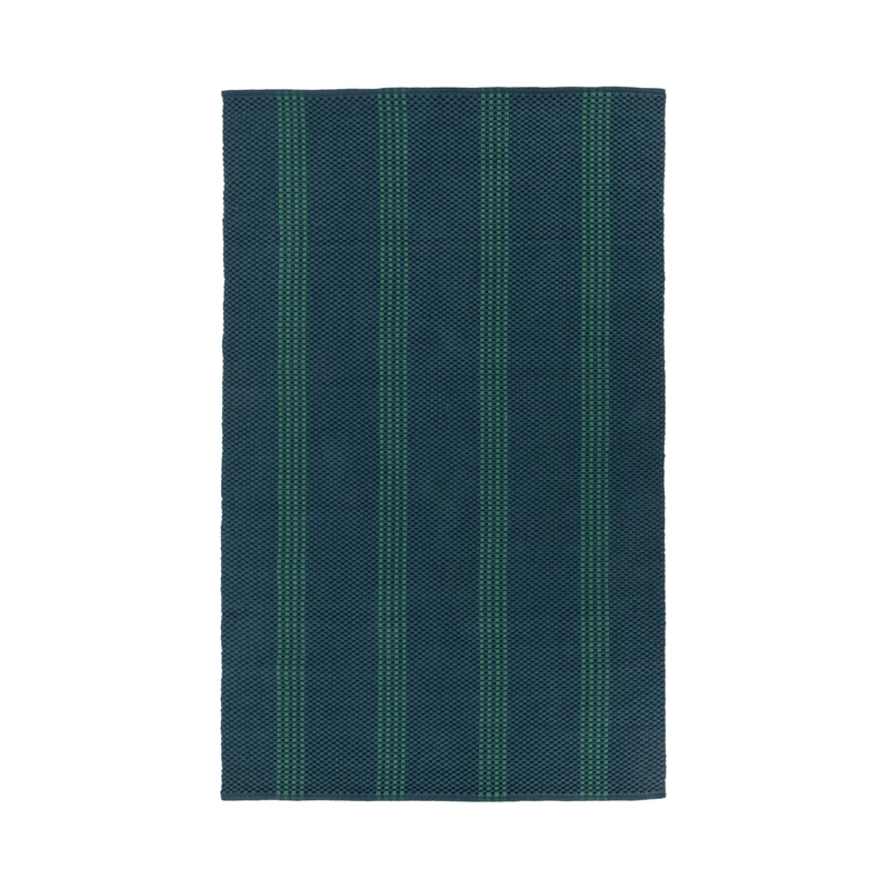 Pemberly Row 5x8 Handwoven Performance Stripe Deep Blue Area Rug