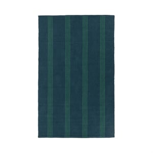 Pemberly Row 5x8 Handwoven Performance Stripe Deep Blue Area Rug