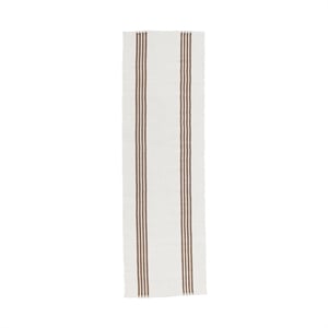Pemberly Row Transitional 2.6x8 Handwoven Stripe Ivory Area Rug Runner
