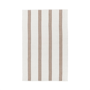 Pemberly Row 5x8 Handwoven Performance Stripe Ivory Fabric Area Rug