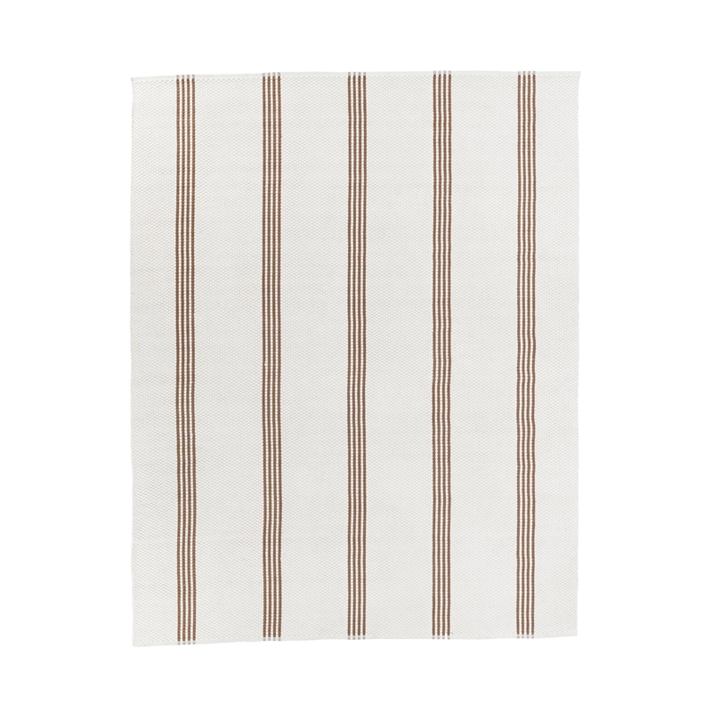 Pemberly Row 8x10 Handwoven Performance Stripe Ivory Area Rug