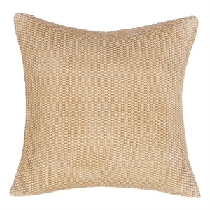 Pemberly Row Transitional 18&quot Suede Leather Throw Pillow in Ivory