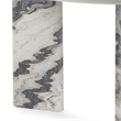 Pemberly Row Modern Transitional Marble End Table in Gray Finish