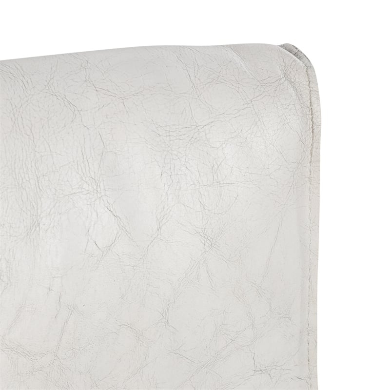 Pemberly Row Set of 2 Leather Upholstered Dining Chair in Off White