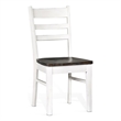 Pemberly Row Set of 7 Wood Trestle Table & Ladderback Chairs in White/Dark Brown