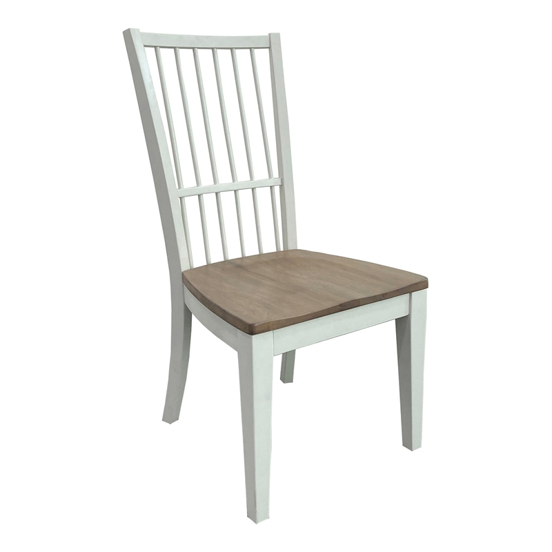 Pemberly Row Set of 7 Rectangular Wood Dining Table & Spindle Back Dining Chairs