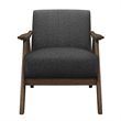 Pemberly Row Set of 2 Mid-Century Fabric Upholstered Accent Chairs in Dark Gray