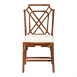 Pemberly Row Set of 2 Marbled Tortoise Natural Rattan Dining Chairs