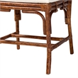 Pemberly Row Set of 2 Marbled Tortoise Natural Rattan Dining Chairs