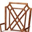 Pemberly Row Set of 2 Marbled Tortoise Natural Rattan Dining Chairs