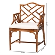 Pemberly Row Set of 2 Marbled Tortoise Natural Rattan Dining Chairs
