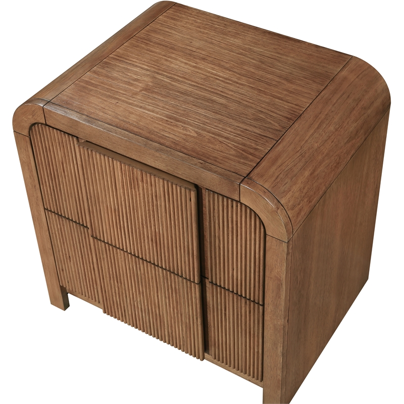 Pemberly Row Set of 4 Brushed Silver Mirror & Walnut Oak Dresser & Nightstands