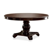 Pemberly Row Set of 3 Wood Pedestal Dining Table and Faux Leather Chairs