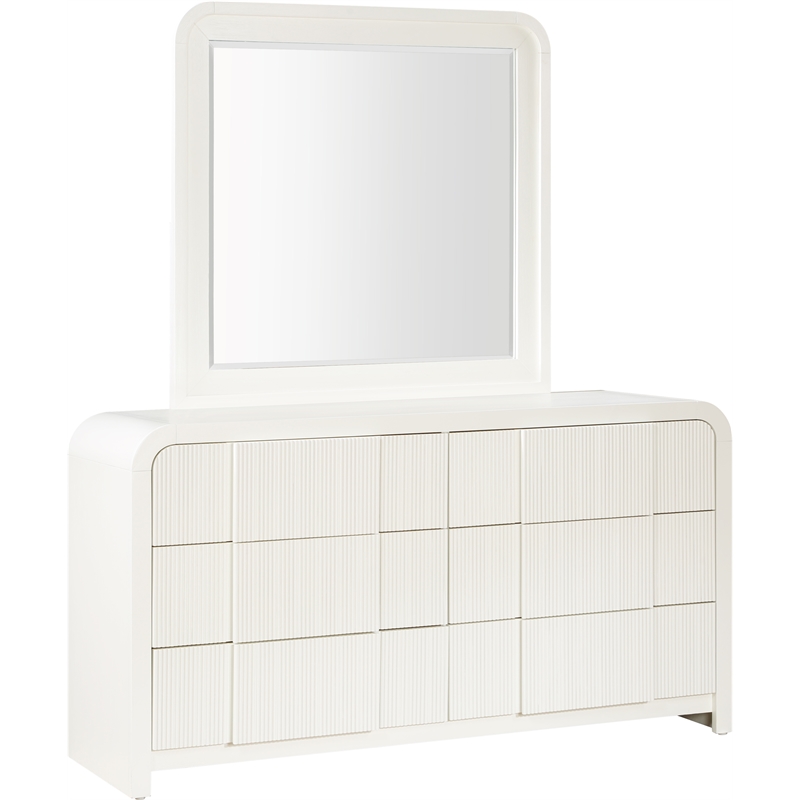 Pemberly Row Set of 5 King Bed and Night Stand and Mirror and Dresser