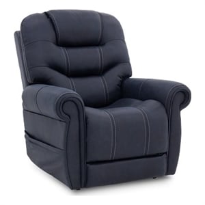 Pemberly Row Fabric Power Lift Recliner with 3 Zone Heat in Canyon Ocean