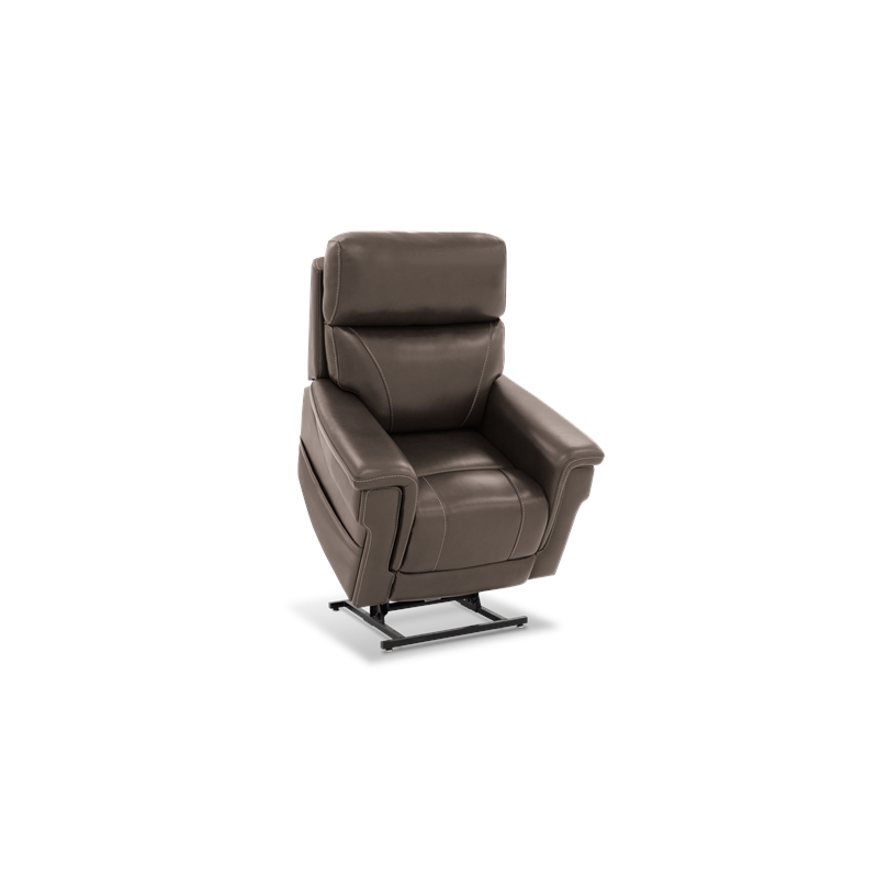 Pemberly Row Leather Power Lift Recliner with 3 Zone Heat in Sorrento Mocha