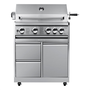 Pemberly Row Outdoor Kitchen 30&quot BBQ Liquid Propane Grill with Cabinet