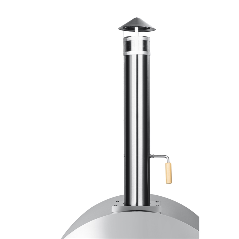 Pemberly Row 32-inch Outdoor Gas and Wood Fired Pizza Oven in Stainless Steel