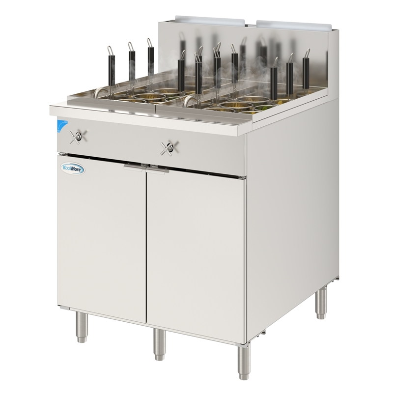 Pemberly Row Commercial 22 Gallon Natural Gas Steel Pasta Cooker with 140000 BTU