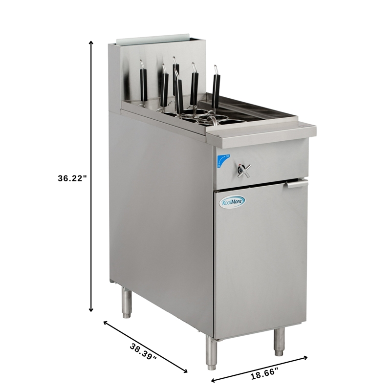Pemberly Row Commercial 11 Gallon Natural Gas Steel Pasta Cooker with 70000 BTUs