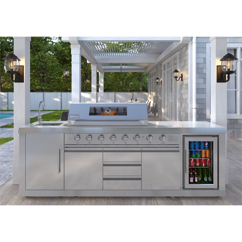 Pemberly Row Outdoor Kitchen Series Modular Kitchen in Stainless Steel