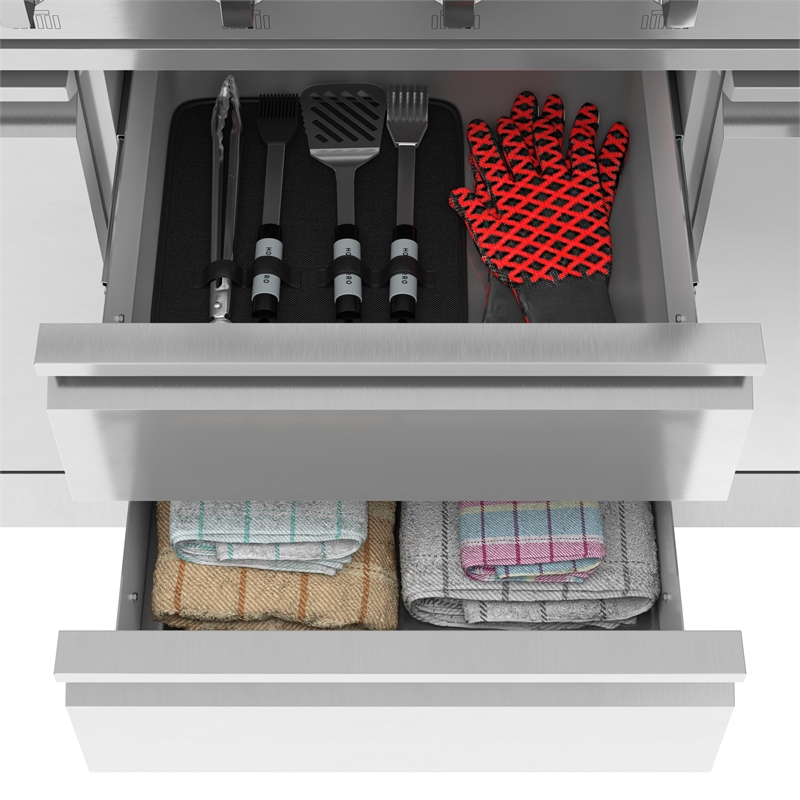 Pemberly Row Outdoor Kitchen Series Modular Kitchen in Stainless Steel