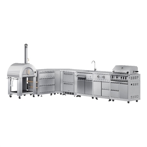 Pemberly Row Outdoor Kitchen Series Modular Kitchen in Stainless Steel