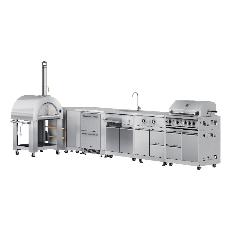 Pemberly Row Outdoor Kitchen Series Modular Kitchen in Stainless Steel