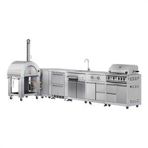 Pemberly Row Outdoor Kitchen Series Modular Kitchen in Stainless Steel