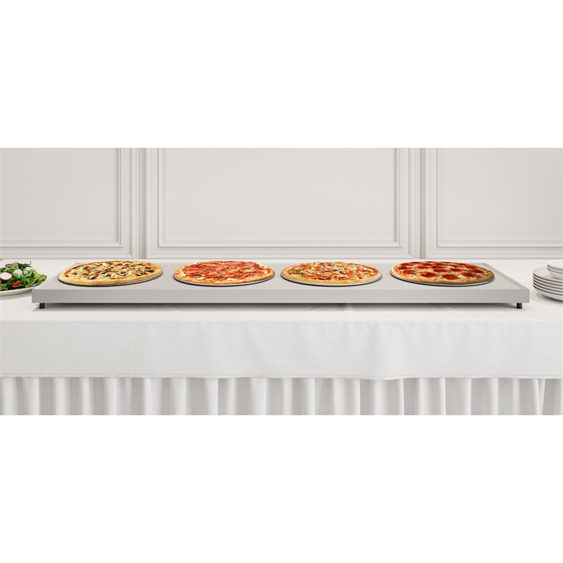 Pemberly Row Stainless Steel 72-inch Commercial Warming Shelf in Silver