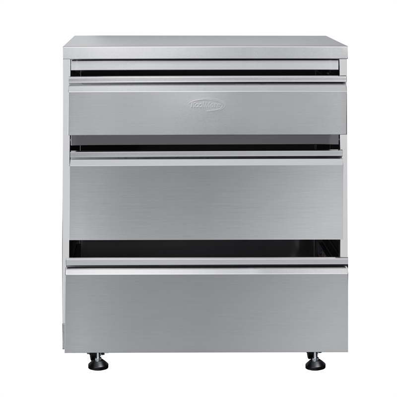 Pemberly Row 32-inch Stainless Steel Outdoor Kitchen Cabinet with Three Drawers