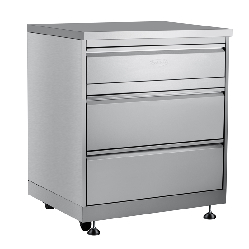 Pemberly Row 32-inch Stainless Steel Outdoor Kitchen Cabinet with Three Drawers