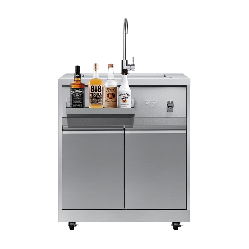 Pemberly Row 32-inch Sink with Cabinet in Stainless Steel for Outdoor Kitchen