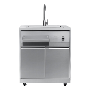 Pemberly Row 32-inch Sink with Cabinet in Stainless Steel for Outdoor Kitchen